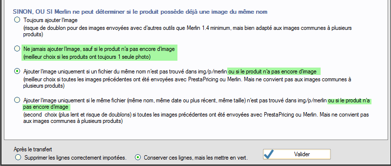 Gestion automatique des produits mono image